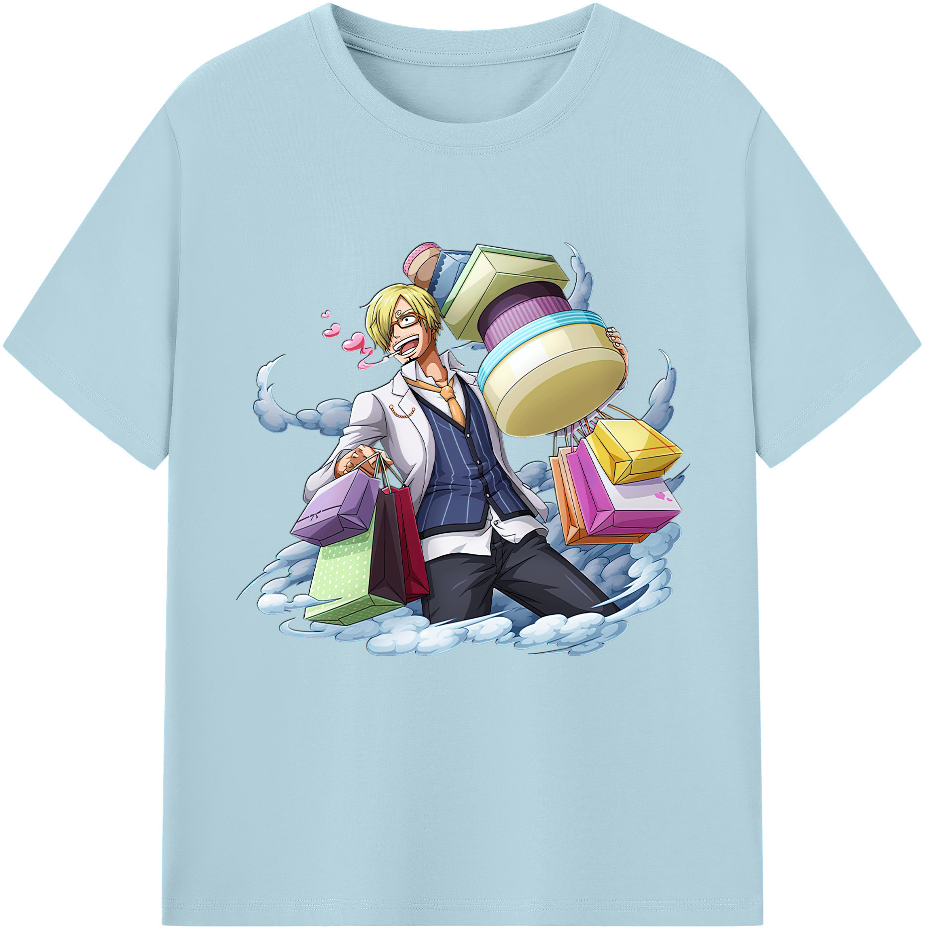 ワンピース サンジ ONE PIECE Sanji 綿100％半袖Tシャツ（フロントプリント）
